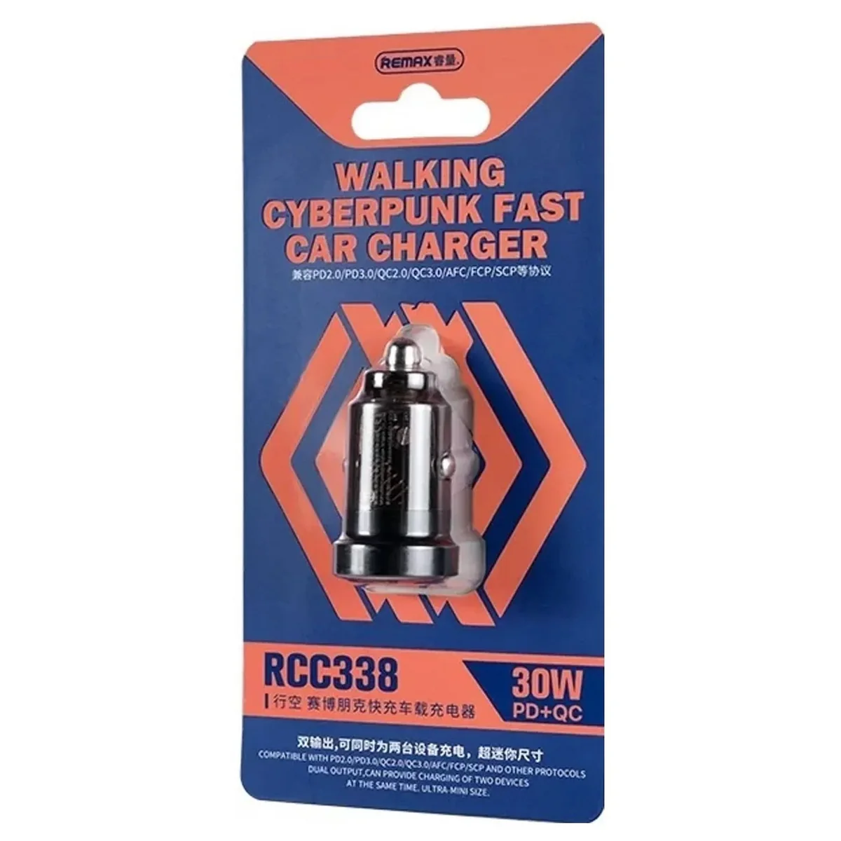 Автомобильное зарядное устройство Remax RCC338 Walking Series USB-A + USB-C 30W (Black)