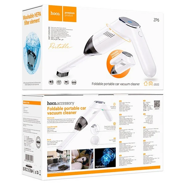 Автомобильный пылесос Hoco ZP6 4300Pa (White)