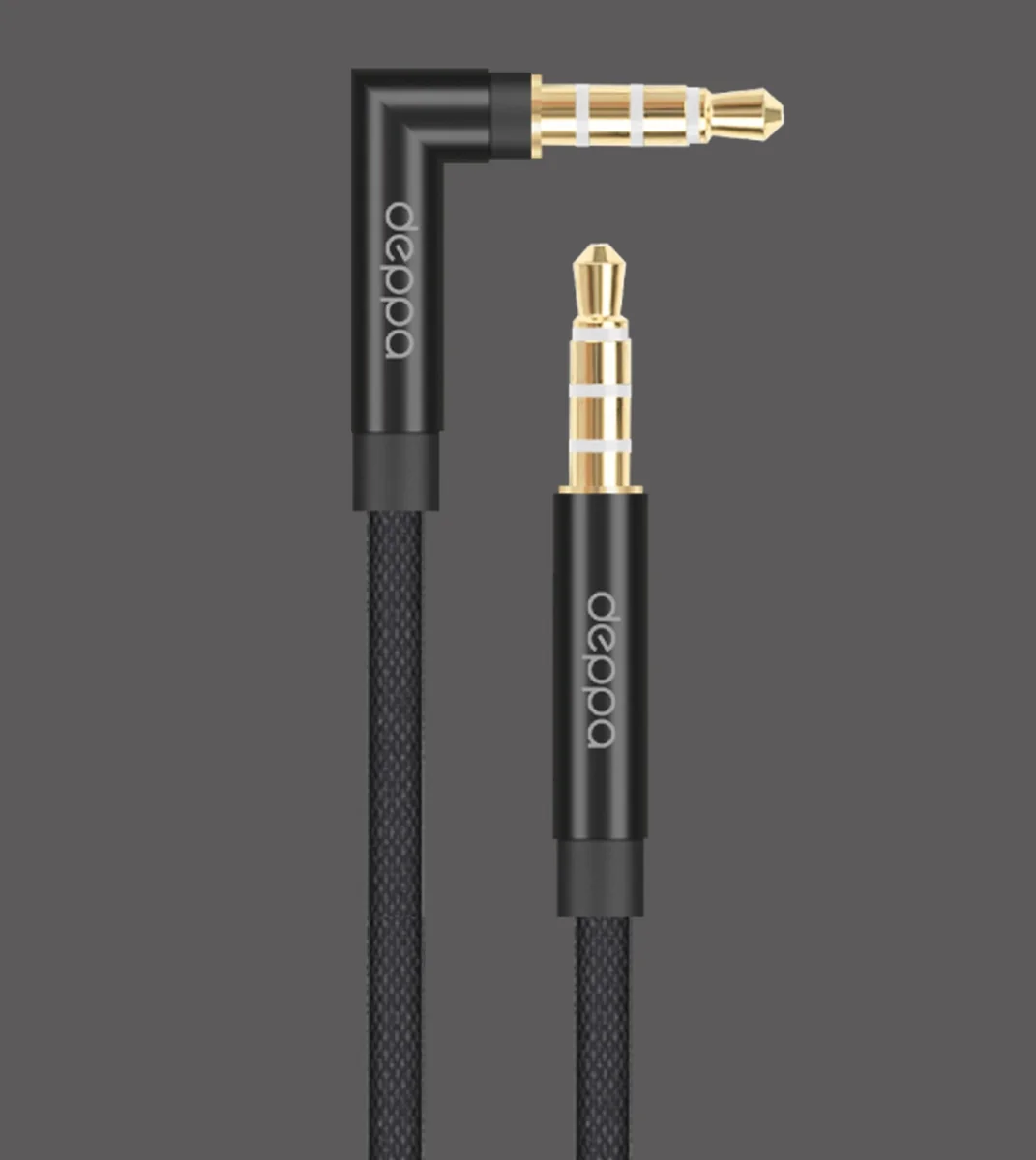 Кабель AUX Deppa 3.5mm - 3.5mm нейлон 1.2m (Black)