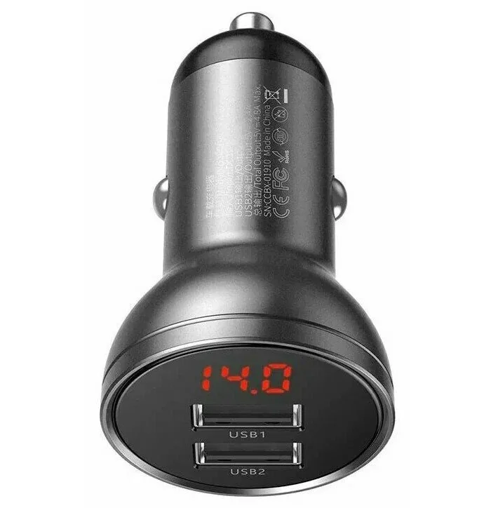 Автомобильное зарядное устройство Baseus CCBX-0G 2xUSB-A 24W (Black)