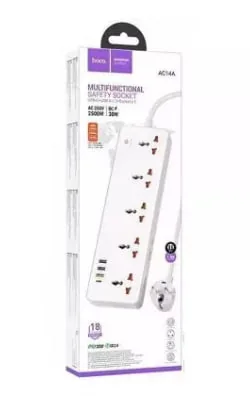Сетевой фильтр Hoco AC14A 5 розеток + 3xUSB-A + USB-C 1.5m (White)