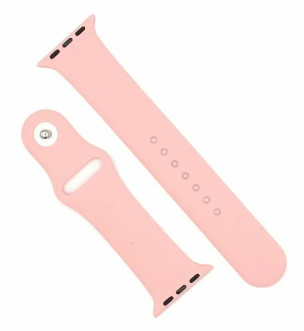 Ремешок силиконовый для Apple Watch 42/44/45/49 розовый-песок