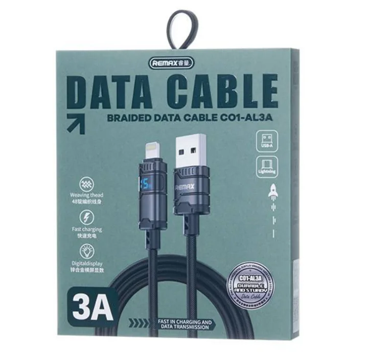 Кабель Remax C01-AL3A USB-A - Lightining черный