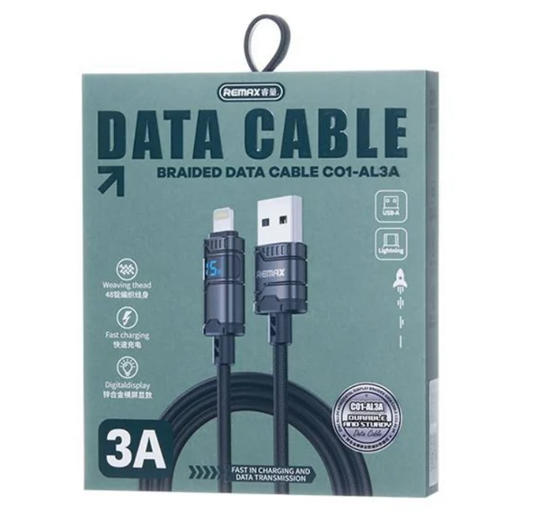 Кабель Remax C01-AL3A USB-A - Lightining черный