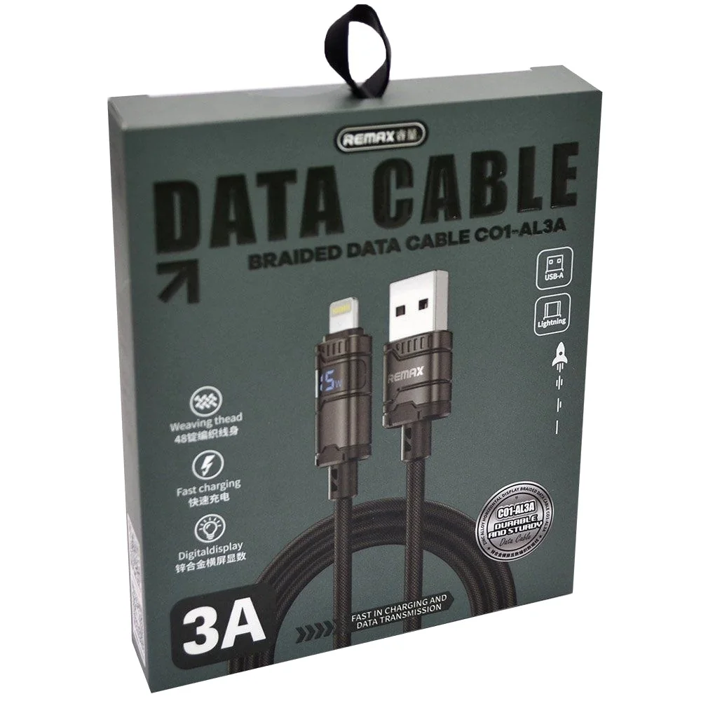 Кабель Remax C01-AL3A USB-A - Lightining черный