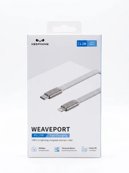 Кабель Keephone Waveport 27W USB-С - Lightning 1.2m (Titan)