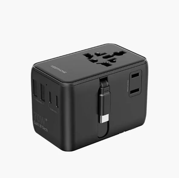 Универсальный адаптер Keephone Marco 2xUSB-C + USB-A 70W (Black)