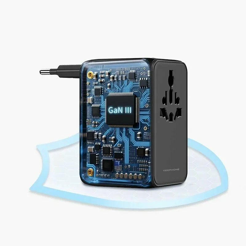 Универсальный адаптер Keephone Marco 2xUSB-C + USB-A 70W (Black)