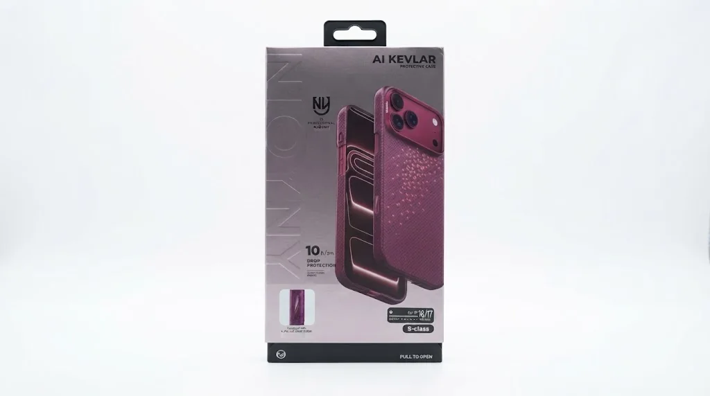 Чехол Njoyny с MagSafe для iPhone 17 Pro Max / 18 Pro Max под карбон (Burgundy Star)