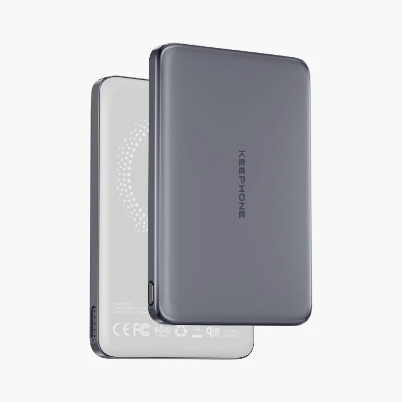 Внешний аккумулятор Keephone Ultra Slim Shanks MagSafe Qi2 5000mAh 25W (Gunmetal)