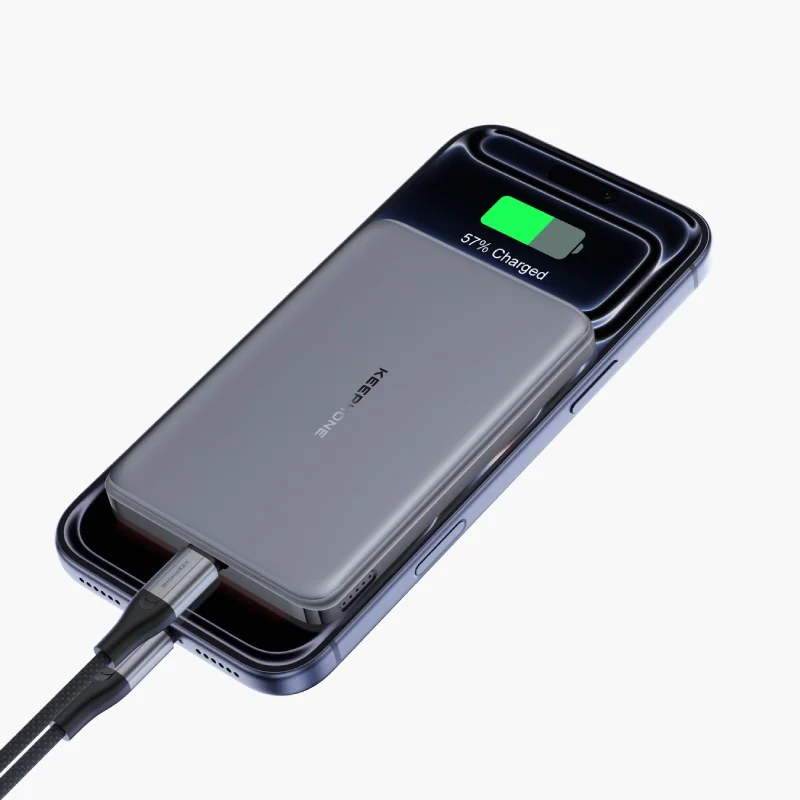 Внешний аккумулятор Keephone Ultra Slim Shanks MagSafe Qi2 5000mAh 25W (Gunmetal)