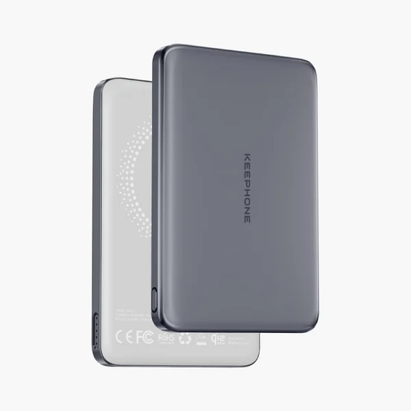 Внешний аккумулятор Keephone Ultra Slim Shanks MagSafe Qi2 5000mAh 25W (Gunmetal)