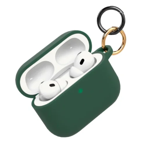 Чехол силиконовый VLP Charm Case для AirPods Pro 3, темно-зеленый