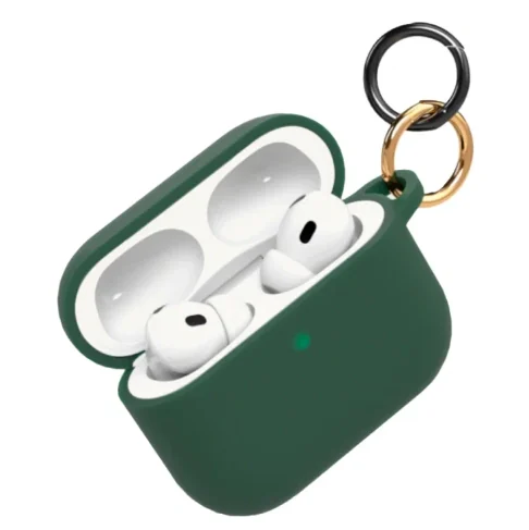 Чехол силиконовый VLP Charm Case для AirPods Pro 3, темно-зеленый
