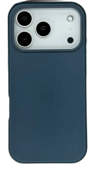 Чехол кожаный для iPhone 17 Pro Max Leather Case темно-синий