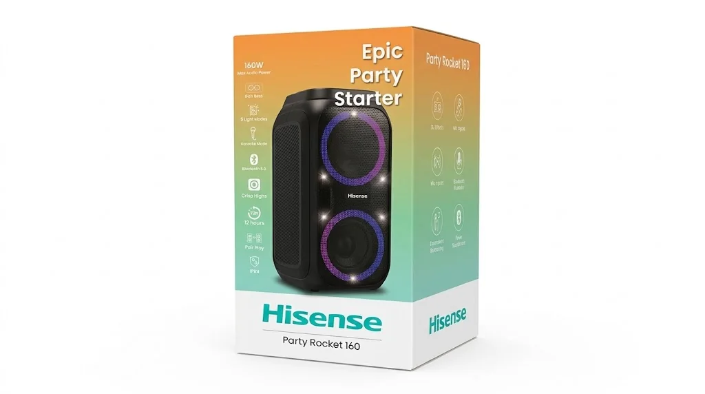 Портативная колонка Hisense Party Rocket 160W, черный