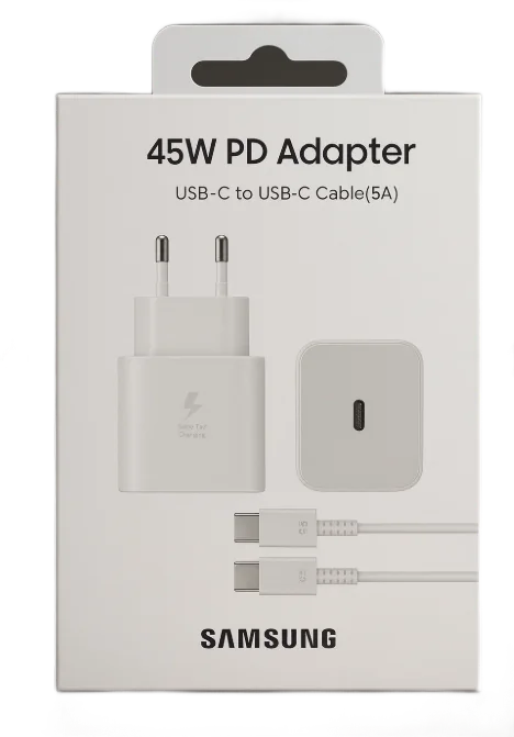Адаптер Samsung USB-C 45W с кабелем USB-C 1.8m (White)