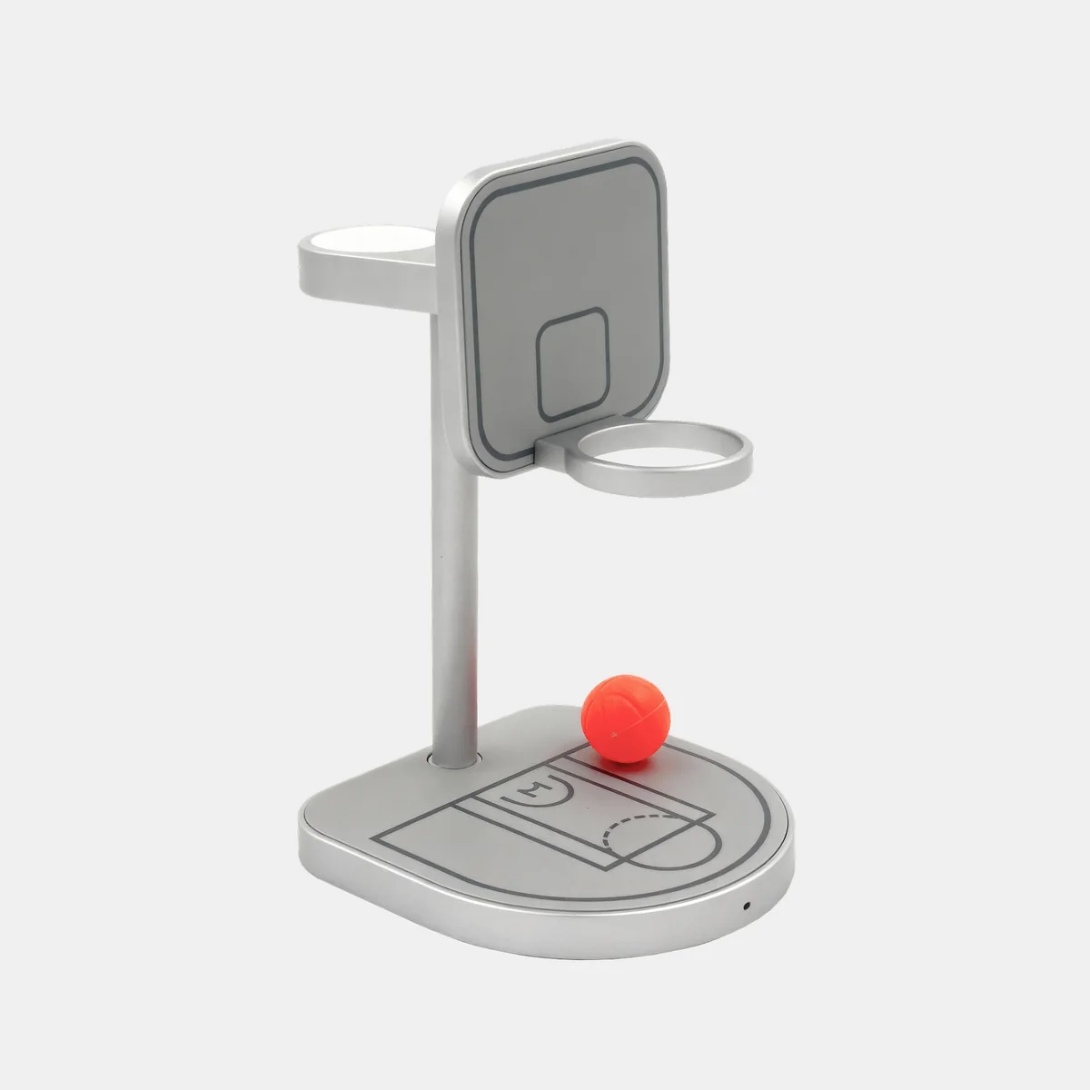 Беспроводная зарядная станция Magssory Basketball 3 в 1 MagSafe 15W (Silver)