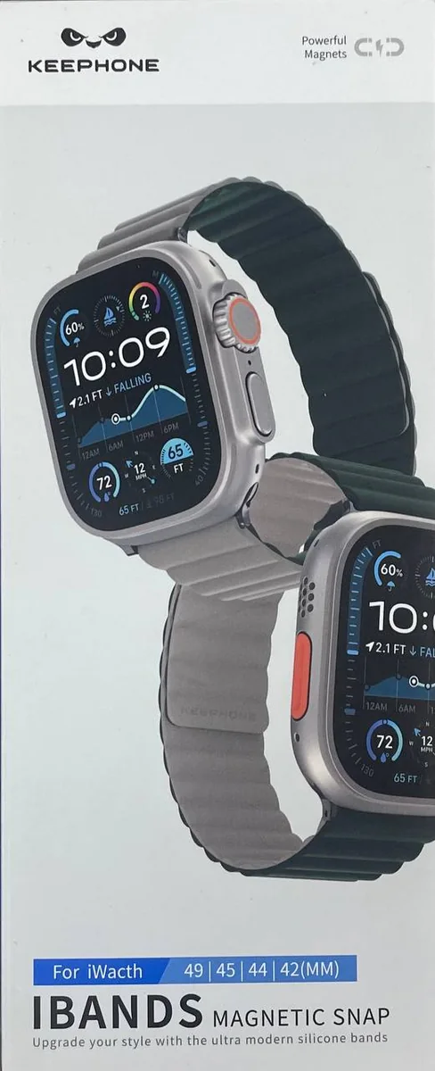 Ремешок силиконовый для AW Keephone Dual Color iBands 42/49 Gray / Green