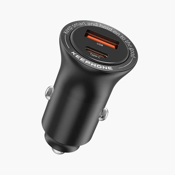 Автомобильное зарядное устройство Keephone CC-11 Powergo USB-A + USB-C 48W (Black)