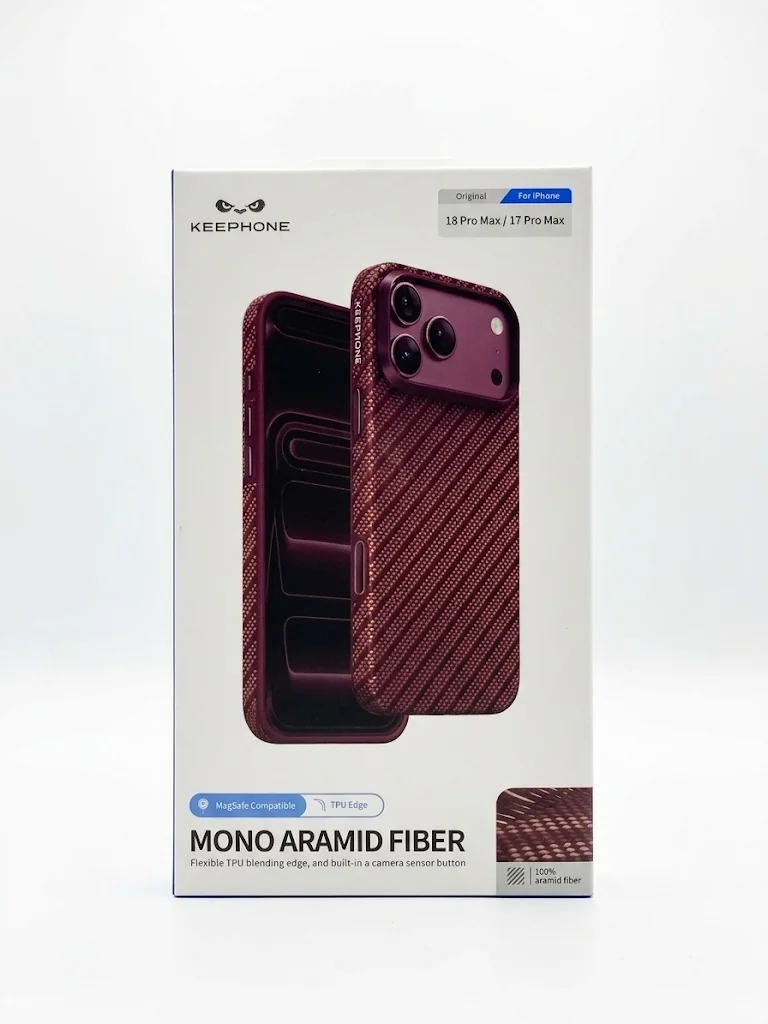 Защитный чехол Keephone Mono Aramid Fiber с Magsafe для 17 Pro Max / 18 Pro Max (Robin Burgundy)