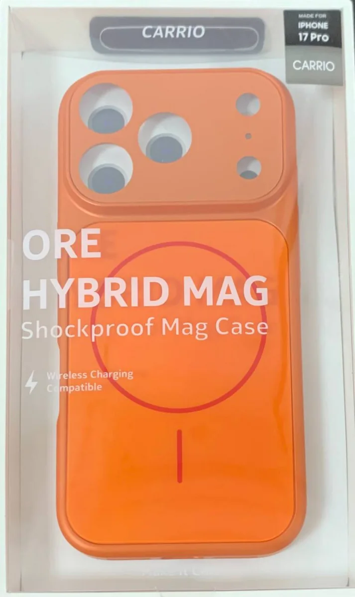 Чехол Carrio case MagSafe с защитой камеры  для iPhone 17 Pro Max, Orange