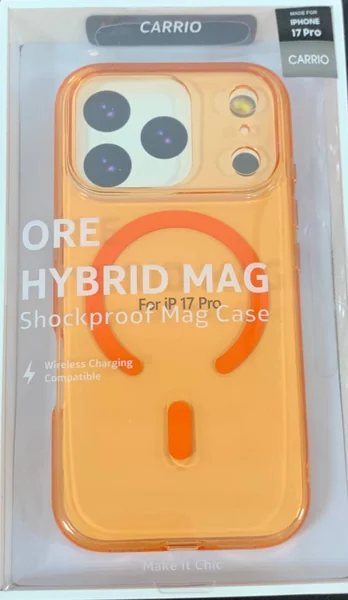 Чехол Carrio case Transparent MagSafe для iPhone 17 Pro Max, Orange