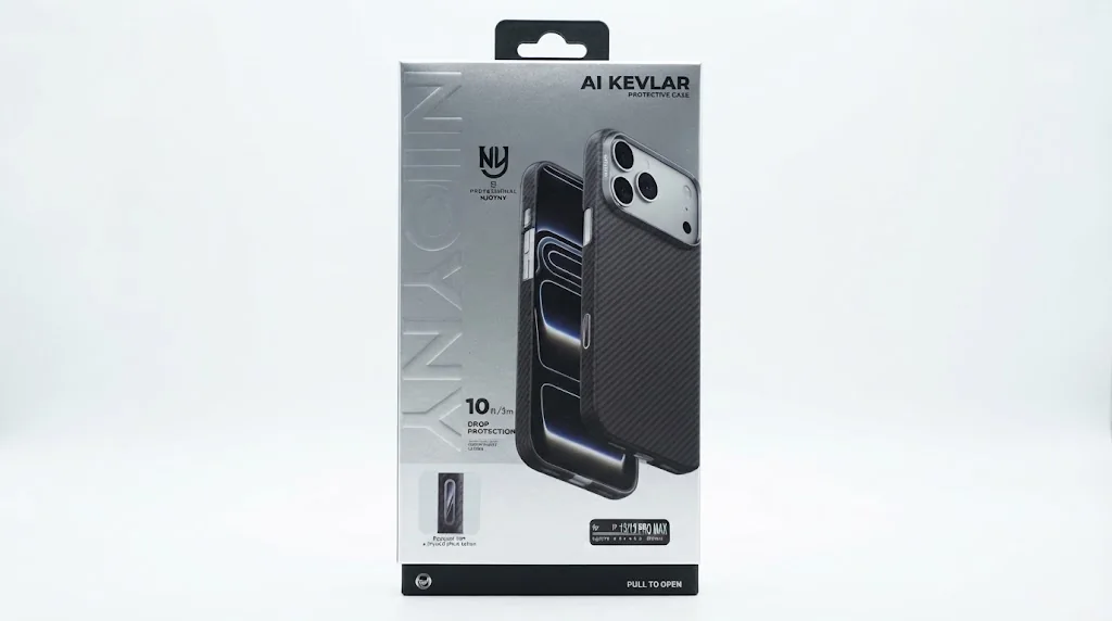 Чехол Njoyny с MagSafe для iPhone 17 Pro Max / 18 Pro Max под карбон (Black)