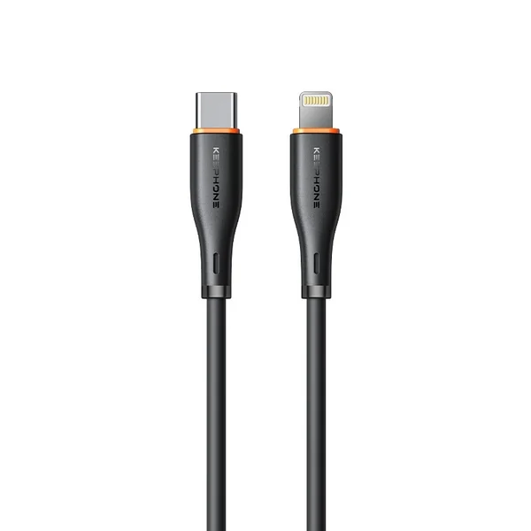 Кабель Keephone Liquid Silicone 27W USB-С - Lightning 1m (Black)