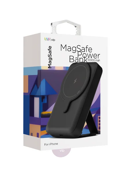Аккумулятор внешний VLP Magsafe PowerBank 10000 mAh, 3A, USB-C, черный