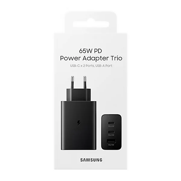 Адаптер Samsung 2xUSB-C + USB-A 65W (Black)
