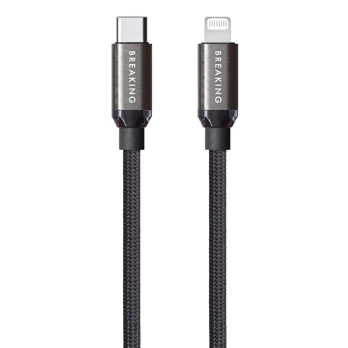 Кабель Breaking Graphite K39 USB-C - Lightning 27W, 1m, черный