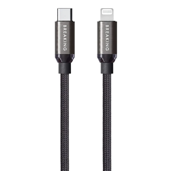 Кабель Breaking Graphite K39 USB-C - Lightning 27W, 1m, черный