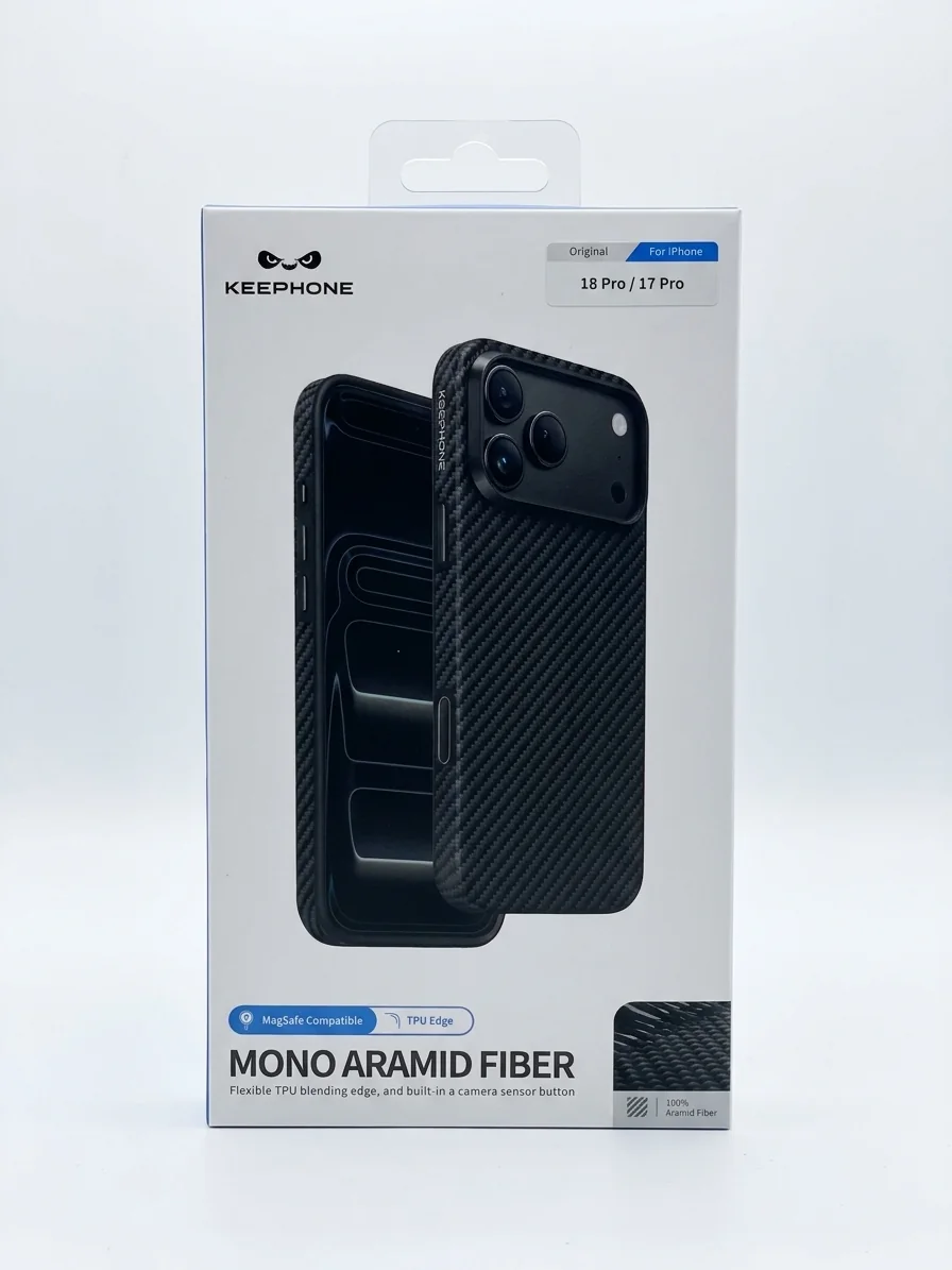 Защитный чехол Keephone Mono Aramid Fiber с Magsafe для 17 Pro / 18 Pro (Twill Black)