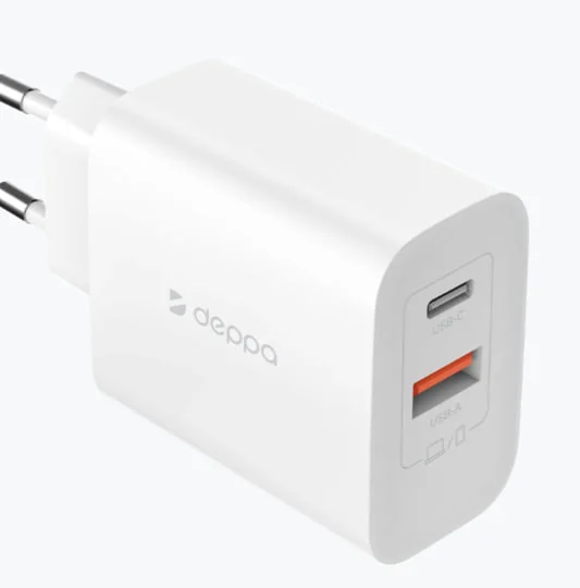 Адаптер Deppa USB-A + USB-C 45W (White)