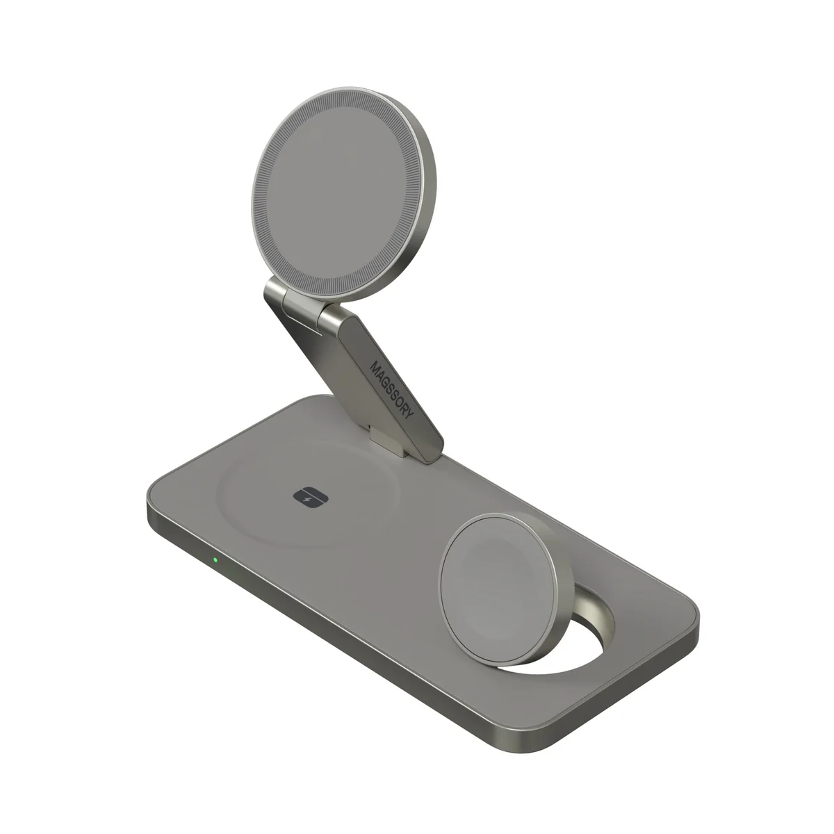 Беспроводная зарядная станция Magssory Yoga 3 в 1 MagSafe 15W (Titanium)