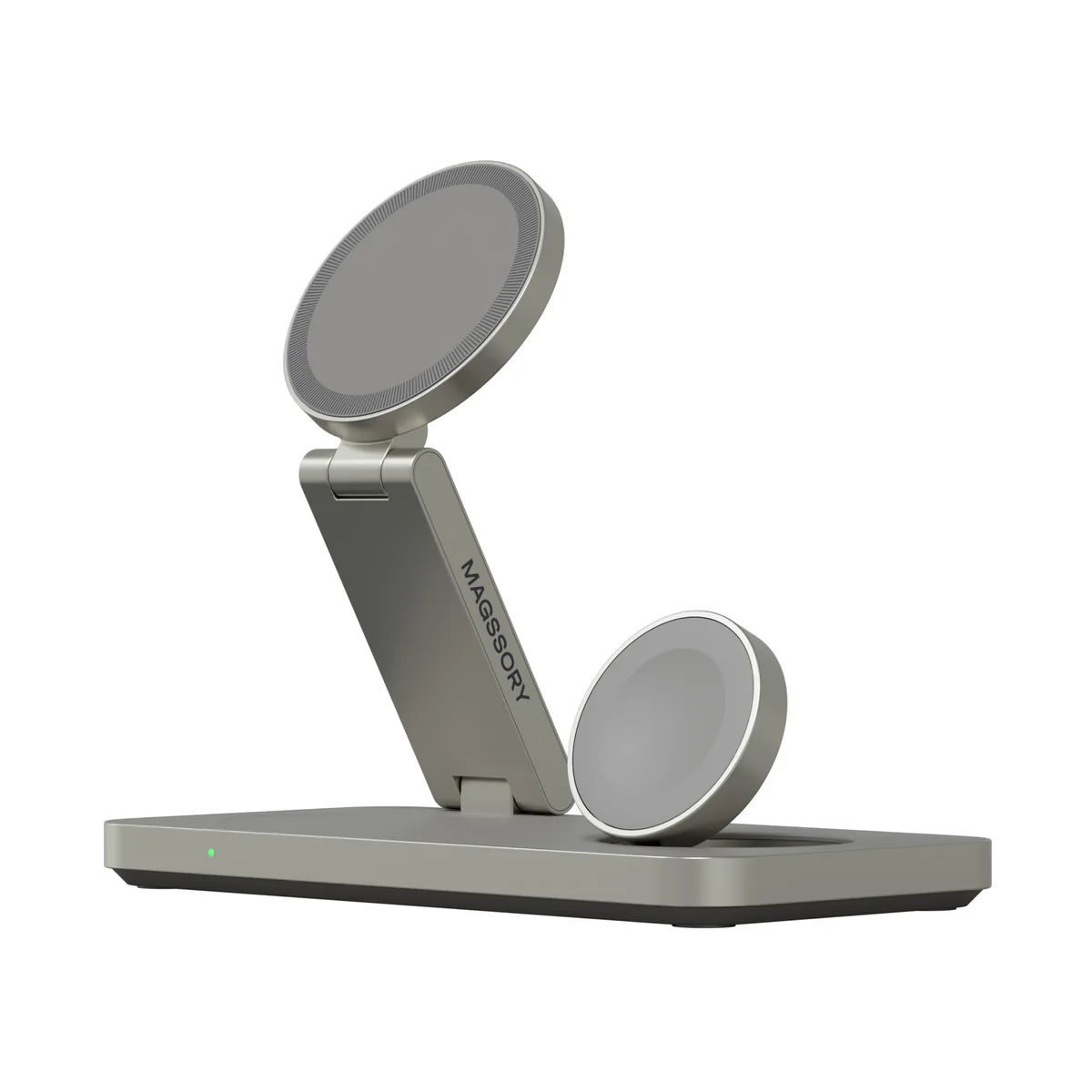 Беспроводная зарядная станция Magssory Yoga 3 в 1 MagSafe 15W (Titanium)