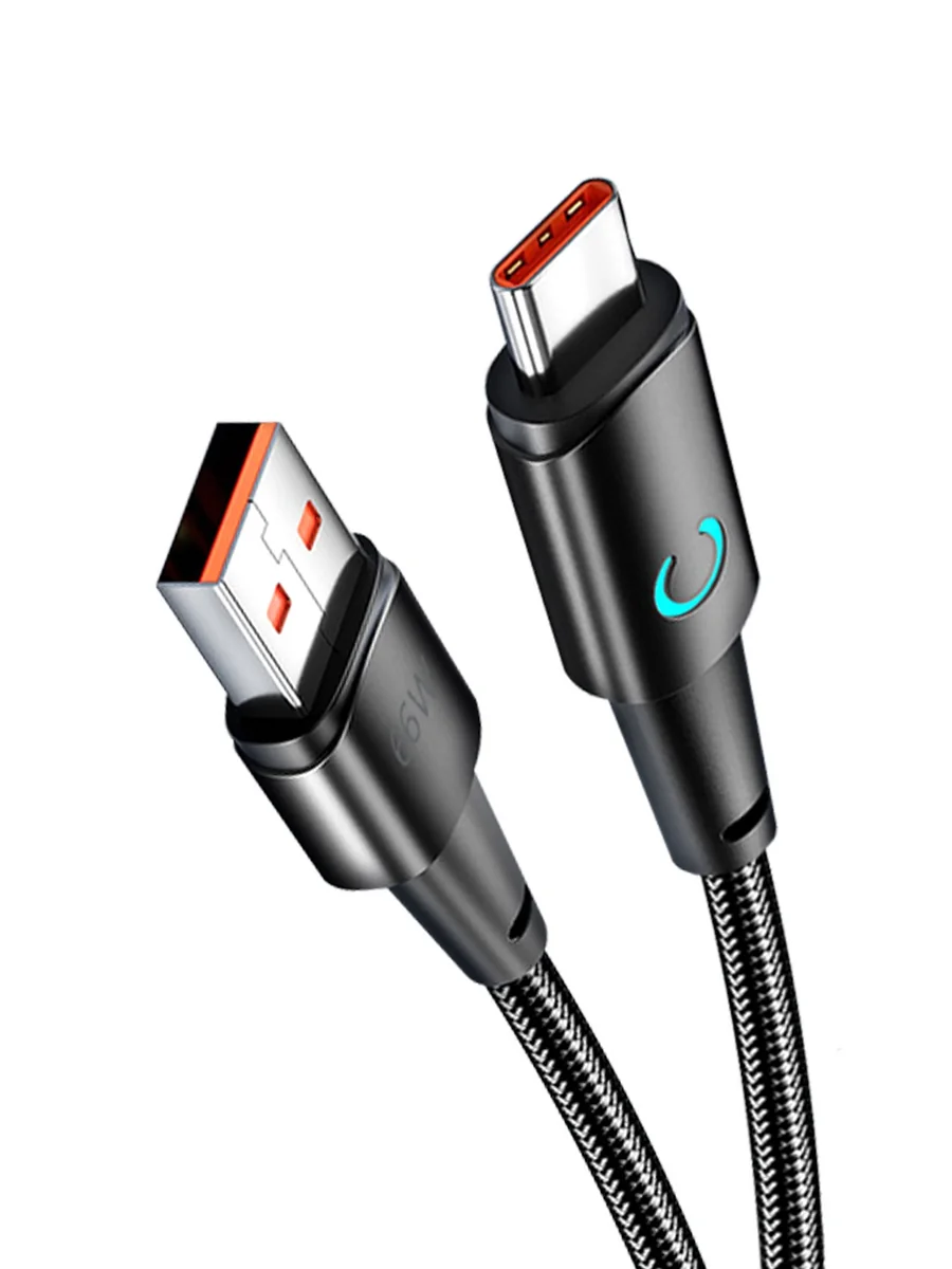 Кабель Deppa Moon USB-A - USB-C 66W, 1,2м черный