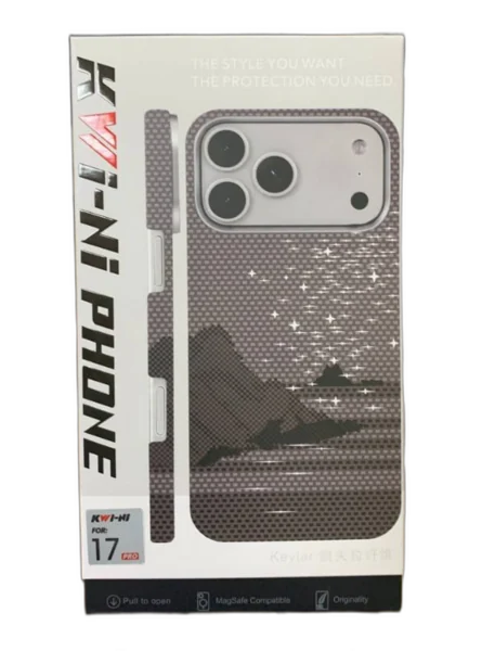 Чехол Kwi-Ni с MagSafe для iPhone 17 Pro Max под карбон Серый звезды