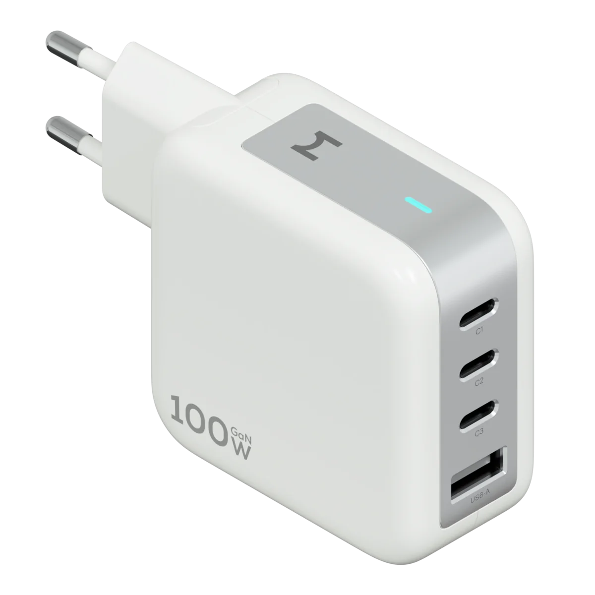 Адаптер Magssory Pulse GaN 2xUSB-C + USB-A 100W (White)