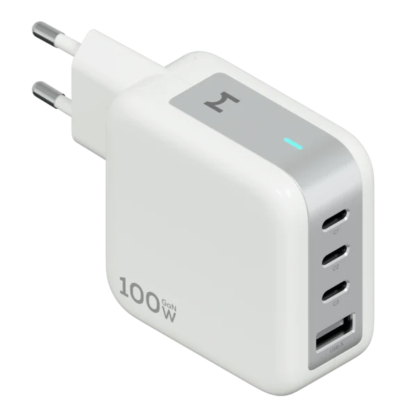 Адаптер Magssory Pulse GaN 2xUSB-C + USB-A 100W (White)