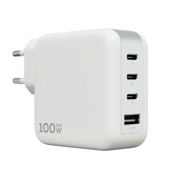 Адаптер Magssory Pulse GaN 2xUSB-C + USB-A 100W (White)