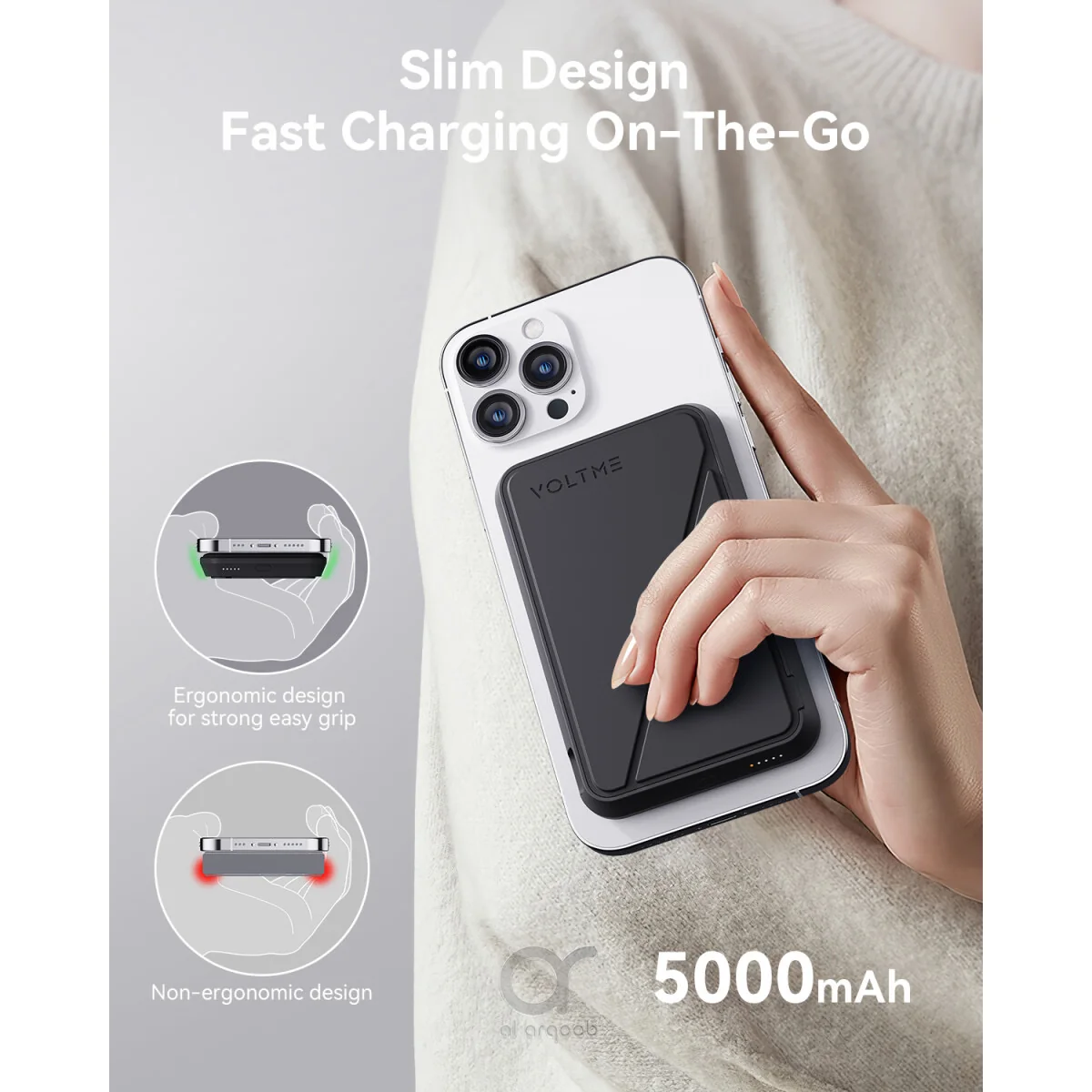 Внешний аккумулятор VOLTME MagPak 5K 5000мАч 15 W Вт MagSafe USB Type-C Черный