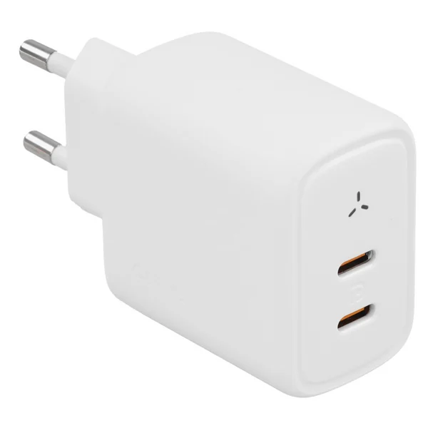 Адаптер VOLTME Revo Duo GaN 2xUSB-C 45W (White)