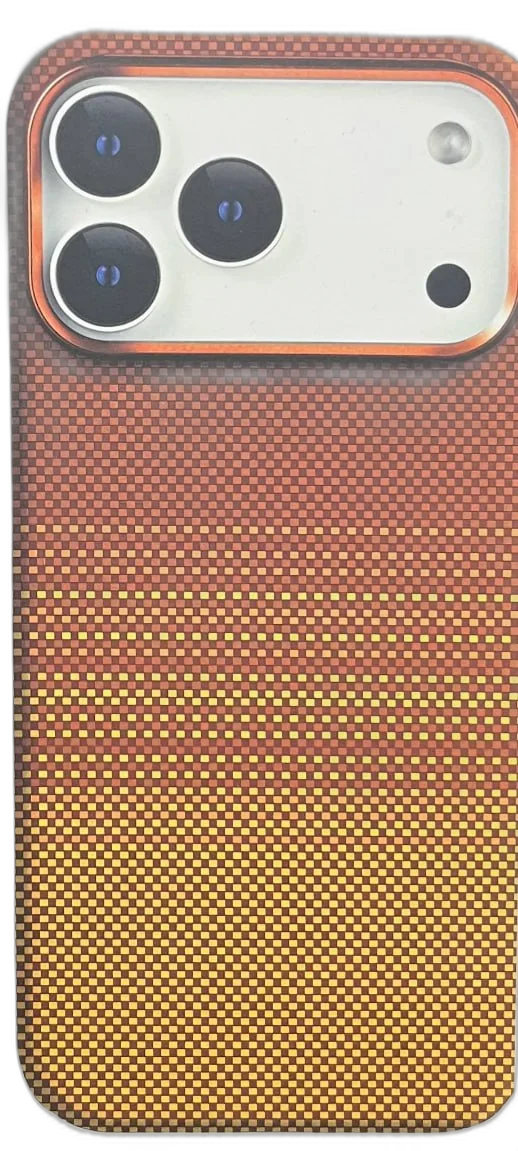 Чехол Kwi-Ni с MagSafe для iPhone 17 Pro Max под карбон золотой Sunset