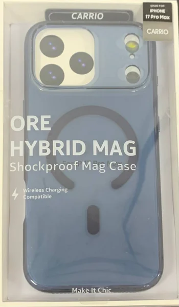 Чехол Carrio case Transparent MagSafe для iPhone 17 Pro Max, Dark blue