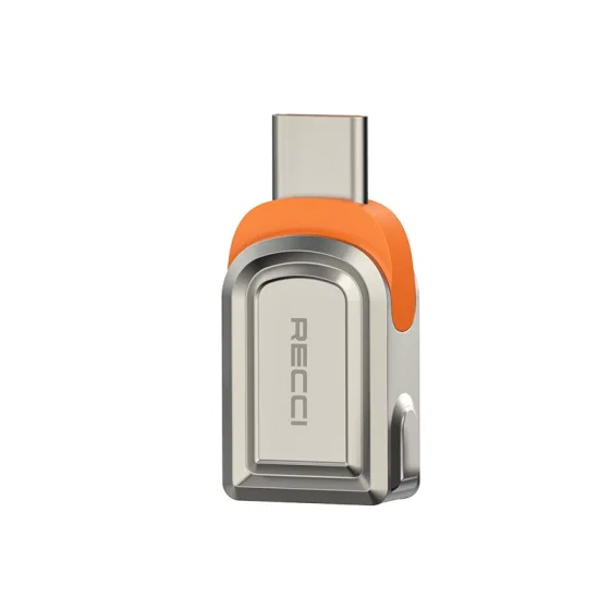 Переходник Recci RDS-A16C USB-C - USB-A (Orange)