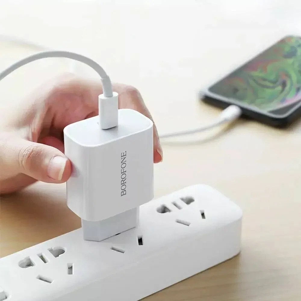 Адаптер Borofone BA38A USB-A + USB-C 20W (White)