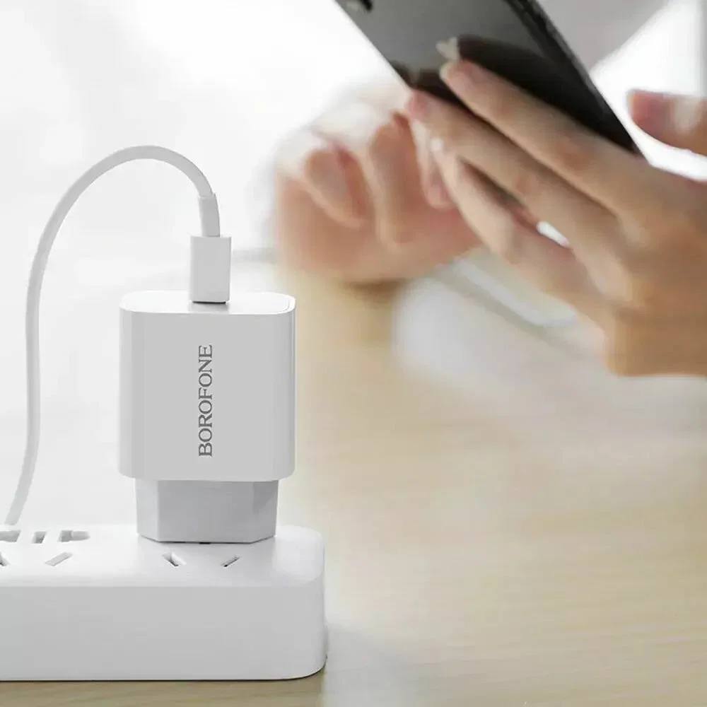 Адаптер Borofone BA38A USB-A + USB-C 20W (White)