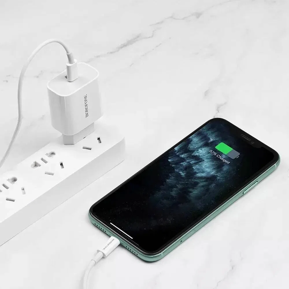 Адаптер Borofone BA38A USB-A + USB-C 20W (White)